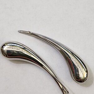 Tiffany & Co Huge Elsa Peretti Sterling Silver Teardrop Pierced Earrings